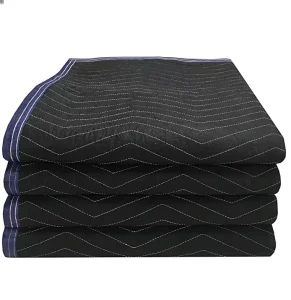 Custom Logo W Shaped Quilted Raschel Blanket Non Woven Furniture Moving Pad for Packing & Removalist Use