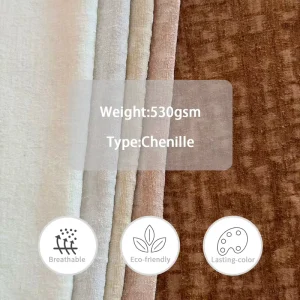 Custom Logo Water Repellent Stain Resistant Chenille Sofa Fabric Pure Polyester Upholstery Furniture Textile