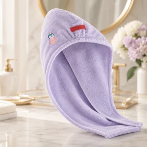 Custom Logo Woven Microfiber Quick Dry Super Absorbent 30*75cm 105g Hair Turban Wrap for Bath Spa Hotel Use