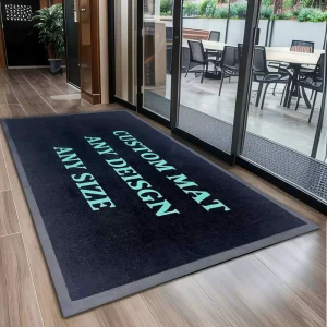 Custom Logo Woven Washable Doormats Printed Outdoor Heavy Duty Sturdy Non Slip Rubber Backed Home Office Entrance Mats