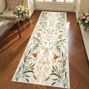 Custom Long Corridor Running Washable Rug Decor Home Foldable Printed Plant Patterns Hallway Rug and Carpet for Home Living Room