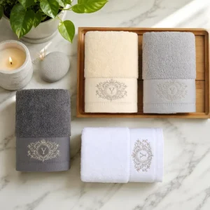 Custom Luxurious Highly Absorbent Soft Cotton Bath Towel Sets Fast Shipment Custom Embroidered logo Hotels Bath Towels