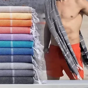 Custom Luxury 100% Cotton Beach Towel Extra Large Turkish Custom Beach Towel with Tassel
