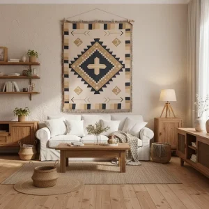 Custom Luxury Bohemian Reversible Woven Blanket Wall Hanging Decorative Tapestry with Tassels