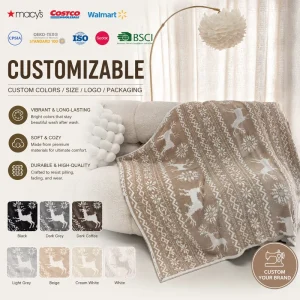 Custom Luxury Chenille Throw Blanket Eco Friendly All Season Modern Winter for Couch Bed Sofa Soft Warm Extra Cozy Home Decor