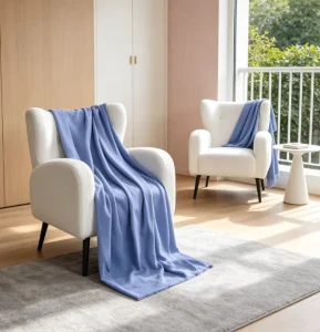 Custom Luxury Cozy Solid Knitted Plain 100% Polyester Four Seasons Eco Friendly Anti Pilling Flannel Throw Blanket for Bedroom
