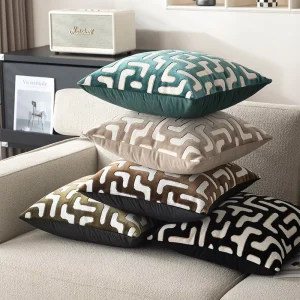 Custom Luxury Decor Bed Pillow Cut Velvet Throw Cushion Cover Pillow Case Decoration Pillow Cover for Home Supplier Hotel