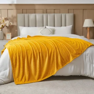 Custom Luxury Home Soft Plaid Pineapple Flannel Throw Blanket King Size Winter Polyester Coral Fleece Woven Solid