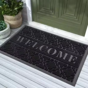 Custom Luxury Pet friendly Non slip Rubber Outdoor Doormat Heavy Duty Rubber Front Door Mats Outdoor for Home Entrance