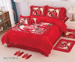 Custom Luxury Rose Print Plush Comforter Set 100% Polyester All Season Flannel Modern Durable Soft