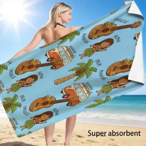 Custom Luxury Summer Eco Friendly Quick Dry Polyester Beach Towel OEM ODM Digital Printed Swimming Pool Bath Travel Gym Factory