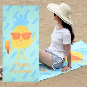 Custom Luxury Vibrant Printed Microfiber Eco-Friendly Sand Free Summer Beach Towel Quick-Dry Absorbent Lightweight for Outdoor