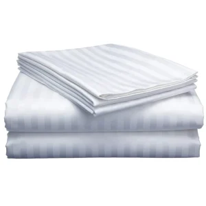 Custom Luxury White Stripe 5 Star Hotel Bedding Sets Quilt Cover Pillowcase