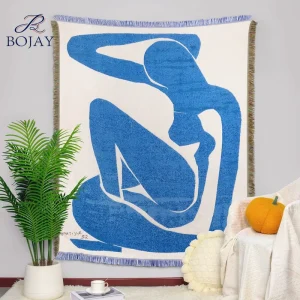 Custom Luxury Woven Jacquard Tapestry Beach Blankets with Throws Blanket for Sofa