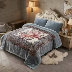 Custom Made in China Korean Style Queen Size 4kg Minky Double Ply Super Soft Tapestry Raschel Blanket