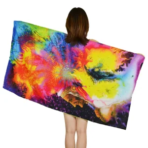 Custom Microfiber Beach Towel on Beach for Company Promotion Quick Dry Sand Free Beach Towels