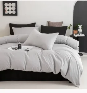 Custom Microfiber Duvet Cover Set 4 Pieces Soft Solid Color Bedding Set