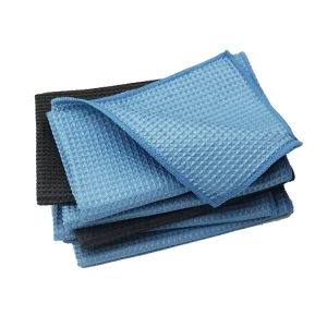 Custom Microfiber Waffle Weave Cleaning Cloth Quick Dry Kitchen Towel for Absorbent No Lint Car Glass Window Detailing Towel
