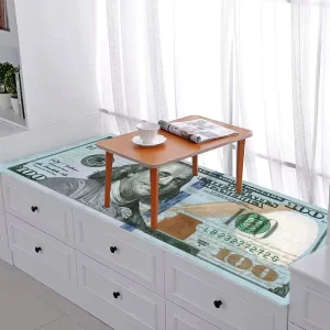 Custom Modern Creative America Dollar Carpet Personalized Currency Design Non Slip Customizable Crystal Velvet 3D Model Floor