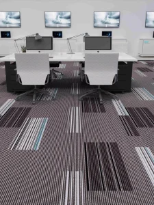 Custom Modern Linear Texture Carpet Tile with Custom Color and Pattern for Commercial Office Hospitality Spaces