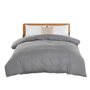 Custom Modern Style Microfiber Bedding Set 4Pcs Simple Solid Color Soft Bed Duvet Cover Sheet Set