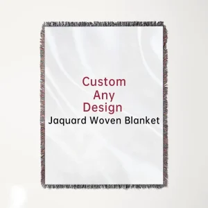 Custom Modern Style Recycled Cotton Cartoon Portrait Jacquard Tapestry Blanket Woven Patchwork Tassel Throw