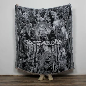 Custom Modern Various Dogs Jacquard Throw with Tassel Cotton Blend Pet Gift Tapestry Woven Four Seasons Blanket