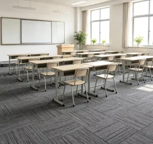 Custom Modular Carpet Tile 50x50cm Non-woven Backing High Density Nylon Anti Static Sound Absorbing Office Building