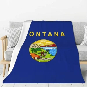 Custom Montana State Us Flag Personalized Custom Flag Fashion Flannel Sofa Blanket Household Blanket for All Seasons
