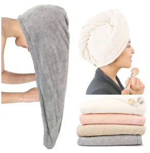 Custom Multi Color Women Spa Beauty Salon Elastic Large Barber Soft Quick Dry Turban Towel Microfiber Drying Hair Towels Wrap