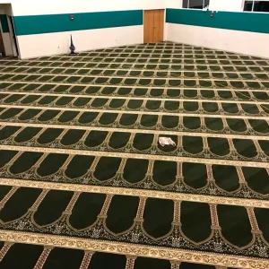 Custom Muslim Mosque Prayer Mat Tufted Nylon Anti Slip Stain Resistant Plush Pile Wall to Wall Islamic Floor Carpet