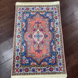 Custom Muslim Square Polyester Washable Anti Slip Shiny Velvet Prayer Mat Daily Prayer Rug 3D Printed