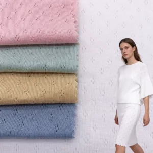 Custom New Fashion Soft Combed Jacquard 100 Cotton Fabric Soft Hand Feel Cotton Knitted Jacquard Fabric for Dress