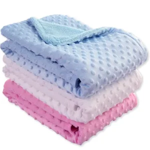 Custom Newborn Baby Fleece Blanket Super Soft Sublimation Fleece Blanket Minky Dot Baby Blanket