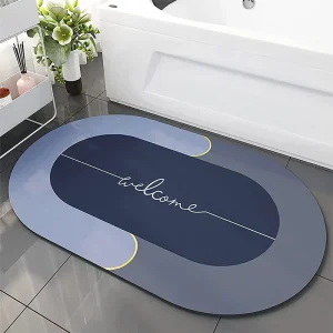 Custom Non Slip Diatomaceous Earth Bath Mat Comfortable Super Absorbent Eco Friendly Print Pattern Rubber Backed Customized Mats
