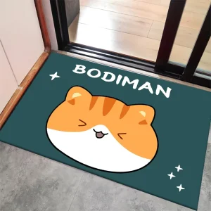 Custom Non Slip Diatomite Bath Mat Water Absorbent Rubber Printed Animal Machine Made Bathroom Toilet Floor Mats Entry Door Mat