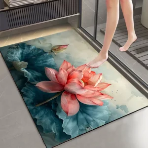 Custom Non Slip Soft Bath Rugs Bathroom Mat Water Absorbent Bath Mats Set