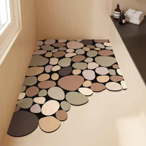 Custom Non Slip Soft Shower Floor Mat Antifatigue Stone Drying Carpet for Bath Stall Home or Hotel Use Quick Drying Bath Mat