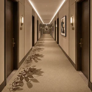 Custom Nylon Printed Carpet Machine Made Woven Durable Washable Commercial Hotel Public Area High Traffic Wall to Wall Carpets