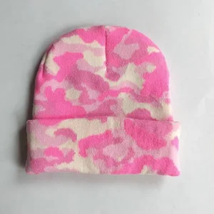 Custom OEM Camouflage Graphic Image Unisex Adults Winter Warm Beanie Hat 100% Acrylic Fleece Warm Beach Outdoor Fashion Beanie