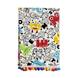 Custom OEM Kitchen Tea Towel Cartoon Pattern Bulk Packing Cotton Flour Sack Reactive Digital Print for Bakery