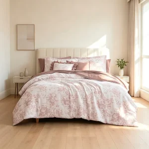 Custom OEM ODM Botanical Flowers Comforter Set 7 Piece Floral All Seasons Luxury Cotton Hotel Bedding with 300TC Cotton Sheets