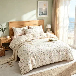 Custom OEM ODM Floral Printed Cotton Duvet Cover Set Twin Queen King Size Bedding Set for Home