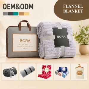 Custom OEM ODM Throw Blanket Super Soft and Warm 3D Jacquard Fuzzy Fleece Blanket Plush Cozy Blanket for Couch and Bed