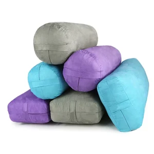 Custom OEM Poly Cotton Yoga Bolster Pillow Round Oval High Density Meditation Cushion Washable Cover for Yoga Studio