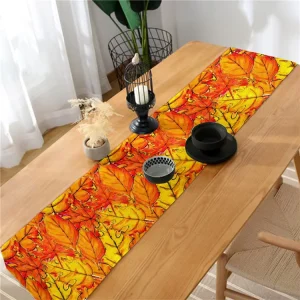 Custom OEM Printed Design Classic Polyester Washable Foldable Wedding Party Table Runner for Table Decoration