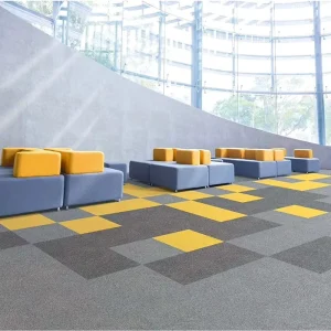 Custom Office Carpet Tile 50*50 Carpet Fireproof Nylon Fabric Anti Static Stain Resistant Interlocking Soft Floor Carpet Tiles