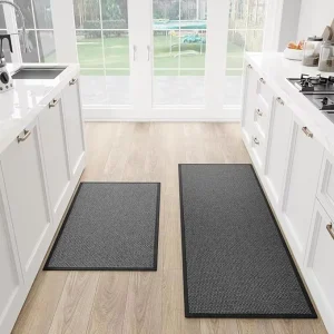 Custom Oil Absorbent Anti Fatigue Cushioned Kitchen Floor Mats Non Slip Washable Rubber Chenille Kitchen Runner Rug