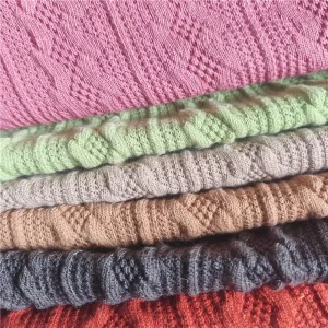 Custom Order Polyester Spandex Jacquard Fabric Elastic Stretch Knitting Fabric for Sweater Jacquard Fabric