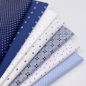 Custom Order Stock NO MOQ Plain Small Dot Patterns 100 Cotton Pocket Printed Fabric for Men Shirts
